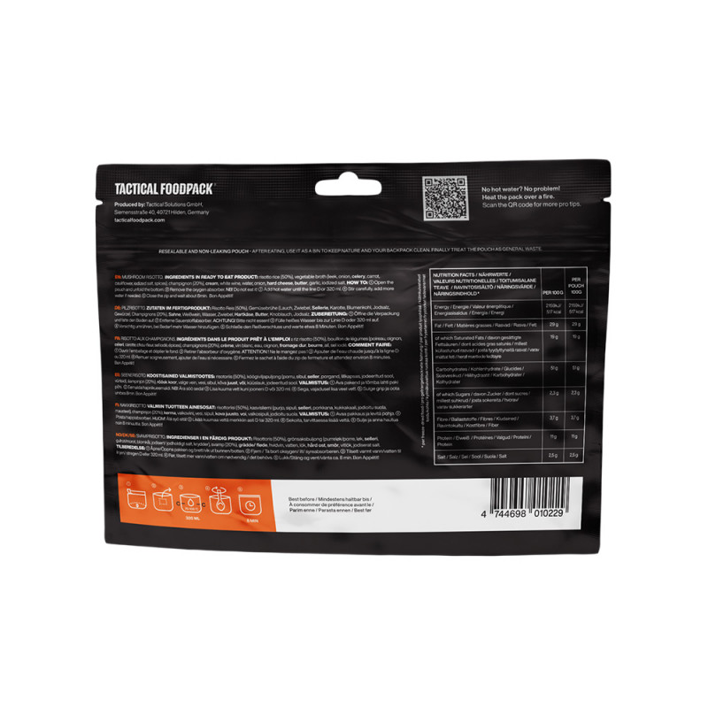 Ration de survie risotto de champignons – repas d’urgence prêt à consommer Ration de survie risotto de champignons – repas d’urgence prêt à consommer