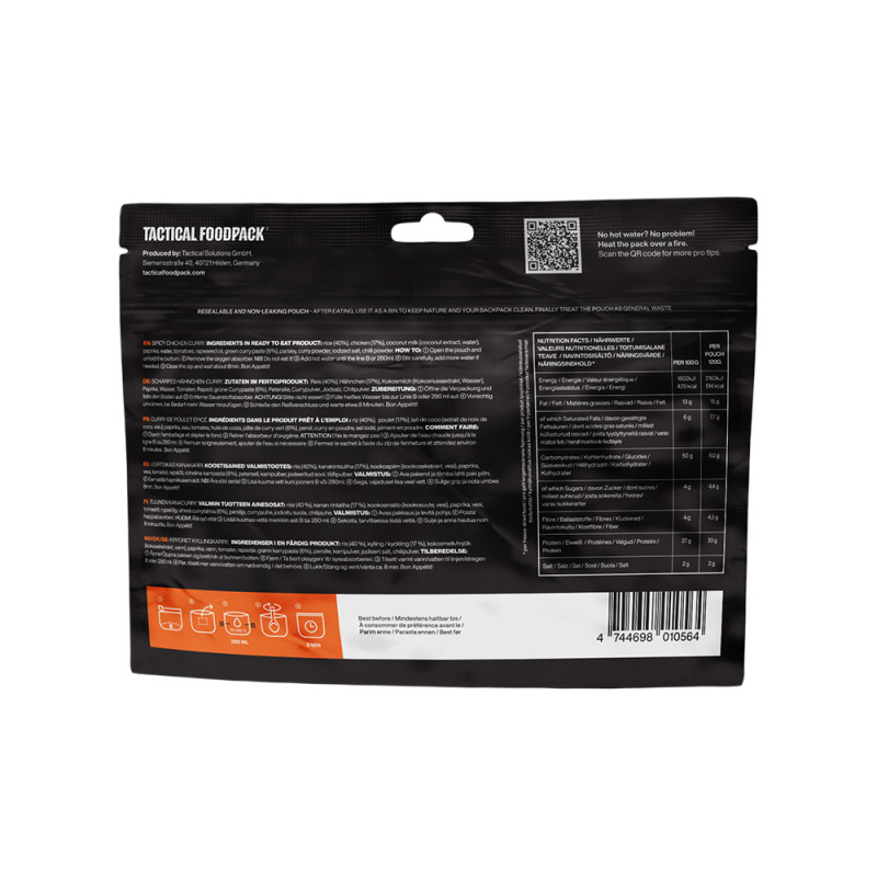 Ration de survie poulet épicé au curry – repas d’urgence prêt à consommer Ration de survie poulet épicé au curry – repas d’urgence prêt à consommer