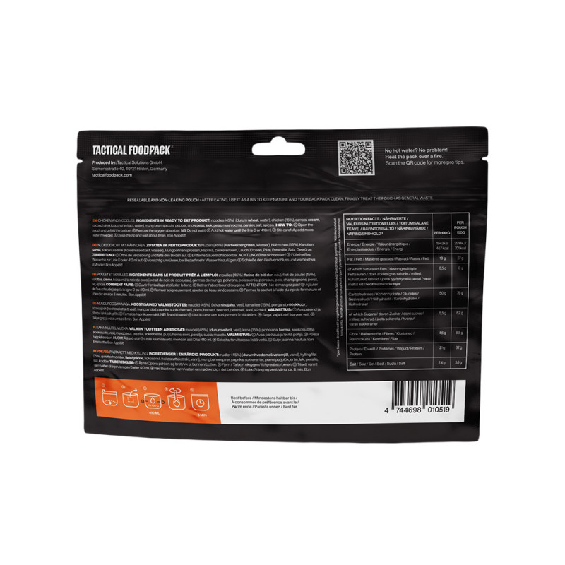 Maxi ration de survie – Nouilles au poulet lyophilisées, repas outdoor Maxi ration de survie – Nouilles au poulet lyophilisées, repas outdoor