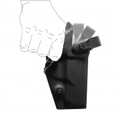 Holster droitier Zoom VKZ804 noir — compatible Glock avec lampe/laser