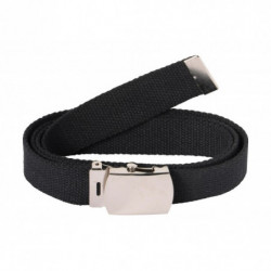 Ceinture en toile noire boucle argent