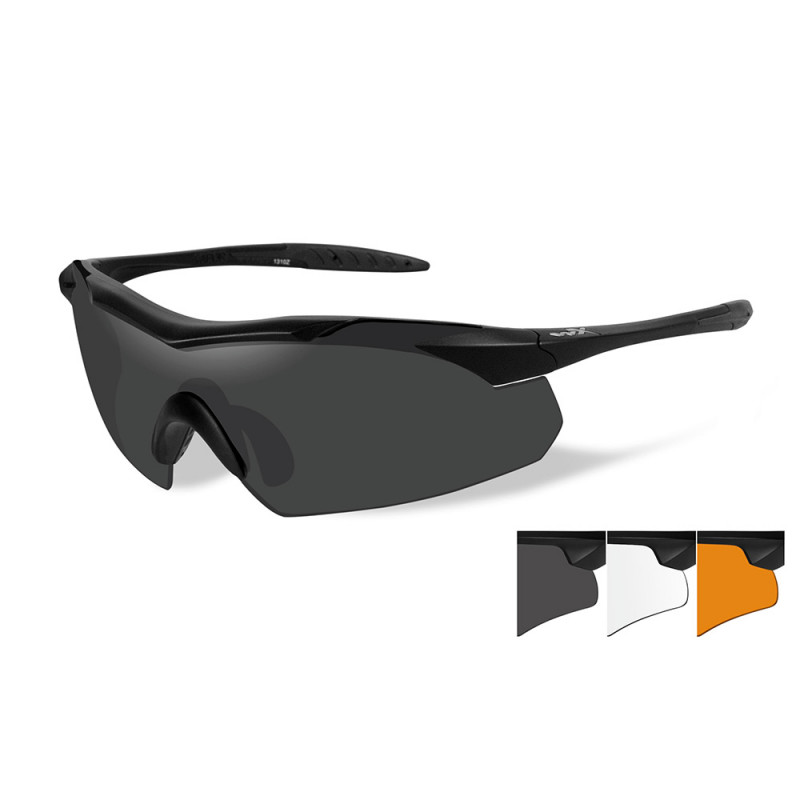 Lunettes balistiques Wiley X Vapor 2.5 Noir – Kit 3 écrans (Fumé/Incolore/Orange) | PROS-F.A.S Lunettes balistiques Wiley X Vapor 2.5 Noir – Kit 3 écrans (Fumé/Incolore/Orange) | PROS-F.A.S