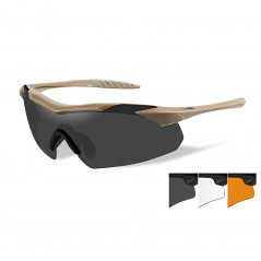 Lunettes balistiques Wiley X Vapor 2.5 – Tan (Kit 3 écrans : fumé / incolore / orange) Lunettes balistiques Wiley X Vapor 2.5 – Tan (Kit 3 écrans : fumé / incolore / orange)