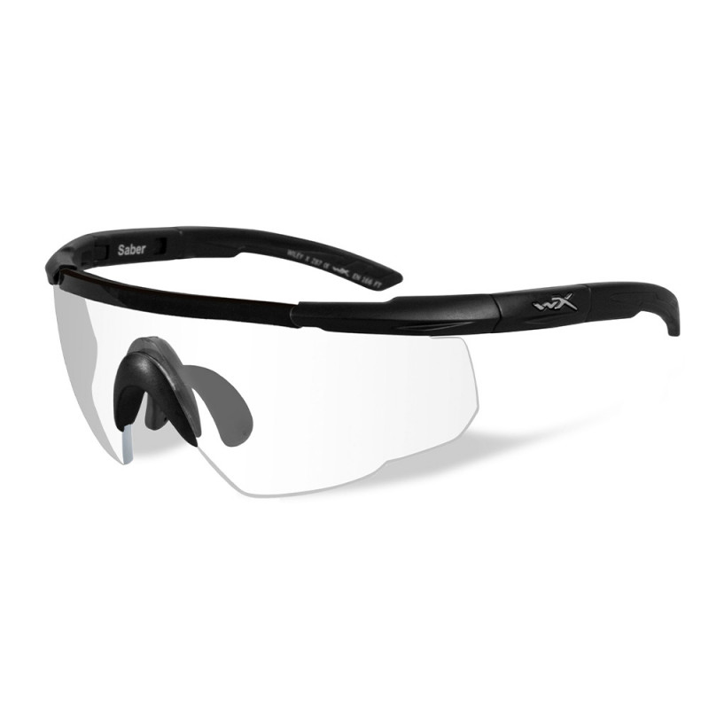 Lunettes balistiques Wiley X Saber Advanced – Monture noire • Verres incolores | PROS-F.A.S