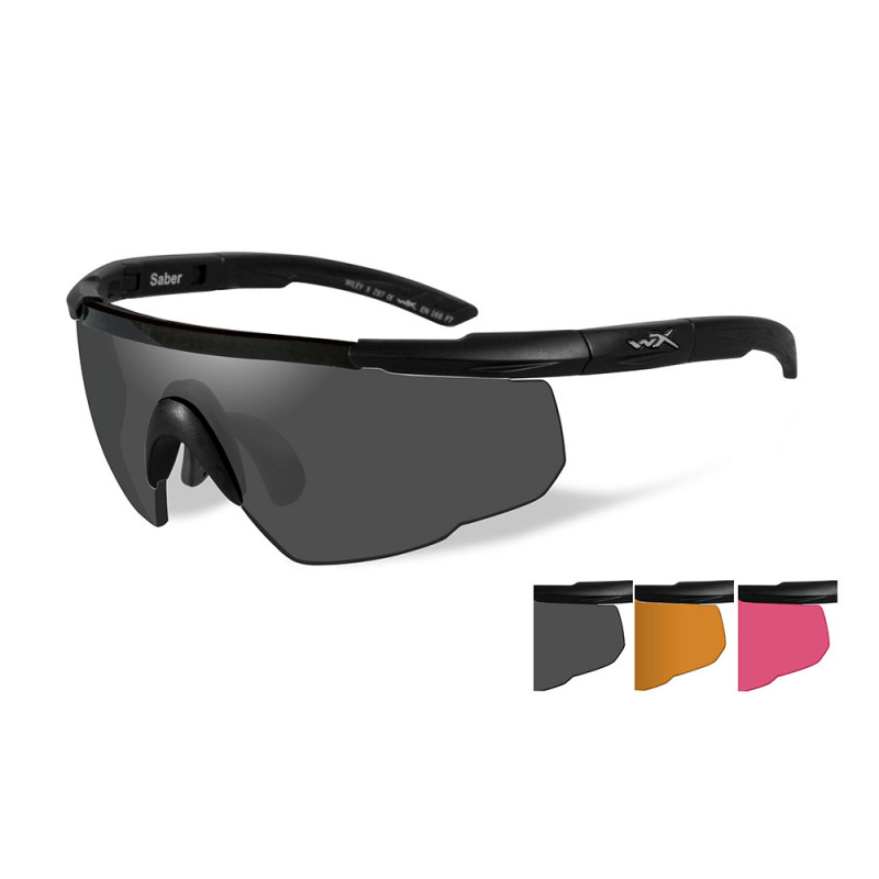 Lunettes balistiques Wiley X Saber Advanced – Kit 3 écrans fumé/orange/rouge | PROS-F.A.S Lunettes balistiques Wiley X Saber Advanced – Kit 3 écrans fumé/orange/rouge | PROS-F.A.S