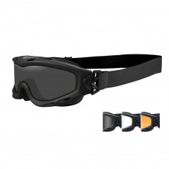 Masque balistique SPEAR Noir – Kit 3 Écrans (Fumé/Incolore/Orange) | Wiley X | PROS-F.A.S