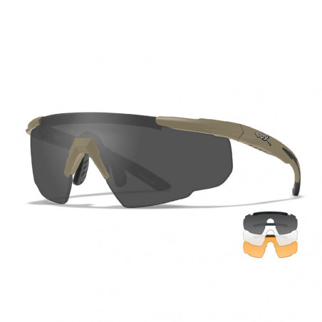 Lunettes de protection balistique Saber Advanced tan – écrans fumé/incolore/orangege