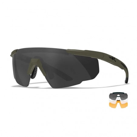 Lunettes de protection balistique Saber Advanced vert olive avec 3 écrans interchangeables