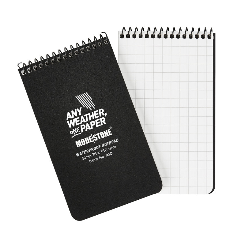 Carnet tout-temps 100 pages – imperméable, compact noir (76×130 mm)