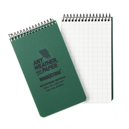 Carnet tout-temps militaire 100 pages – robuste & étanche – 76 × 130 mm – vert olive