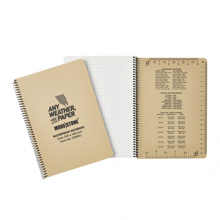 Carnet tout-temps militaire 100 pages – 148 × 210 mm tan résistant