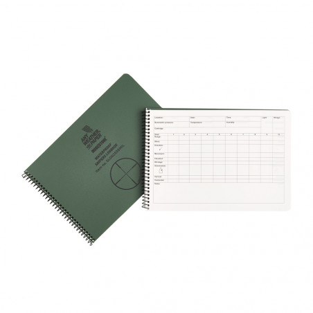 Carnet de bord tout temps spécial sniper vert olive – durable & fonctionnel