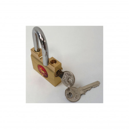 Cadenas laiton 40 mm – Corps massif & anse acier cémenté