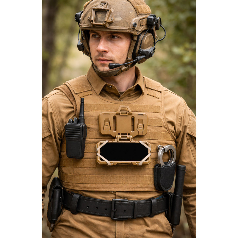 Support de Téléphone pour Gilet Tactique – Coloris Coyote – Fixation MOLLE Support de Téléphone pour Gilet Tactique – Coloris Coyote – Fixation MOLLE