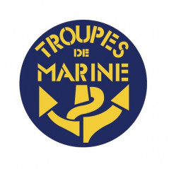 Autocollant TDM vitrophanie rond Ø 8 cm – logo Troupes de Marine