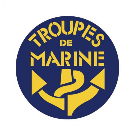 Autocollant TDM vitrophanie rond Ø 8 cm – logo Troupes de Marine