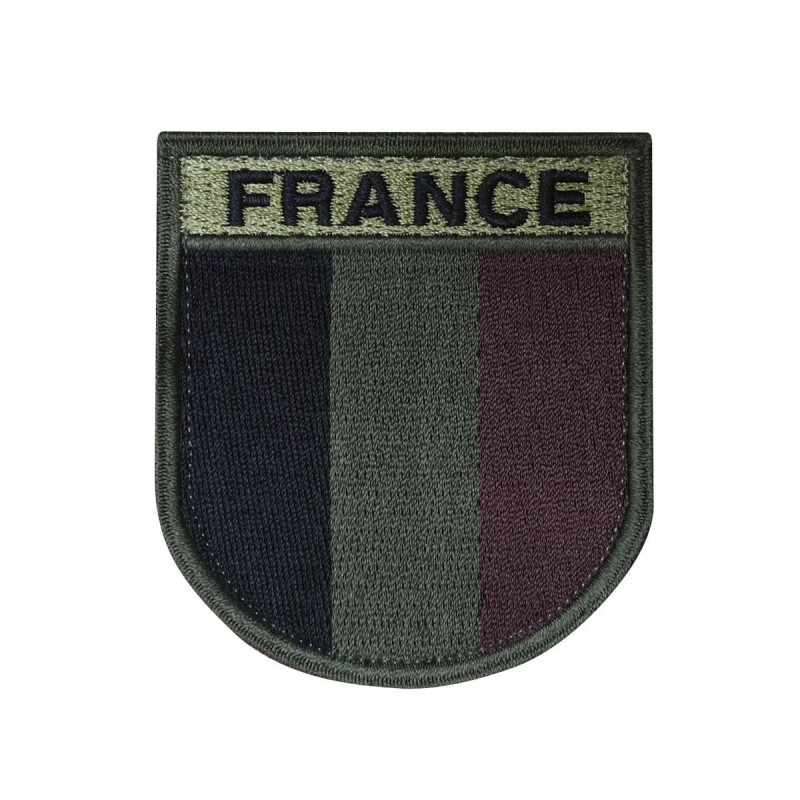 Écusson brodé France basse visibilité – patch vert armée avec velcro Écusson brodé France basse visibilité – patch vert armée avec velcro