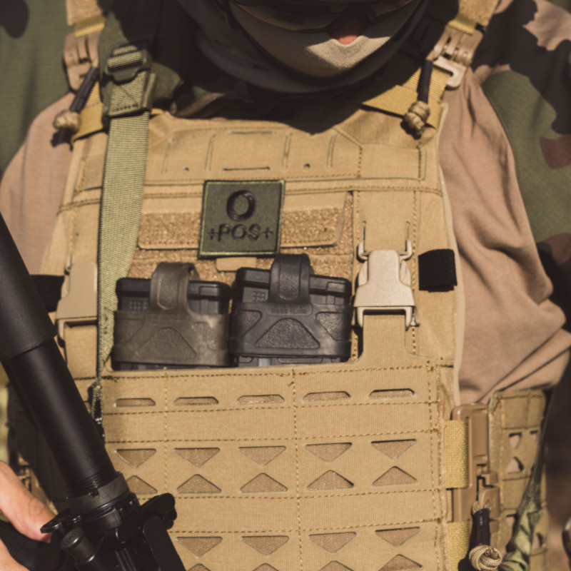Écusson groupe sanguin brodé Velcro identification médicale tactique