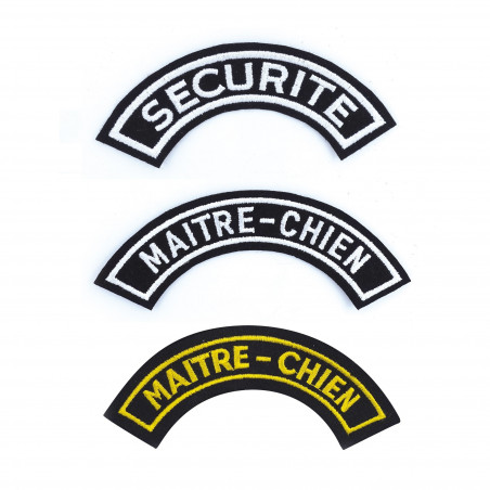 Broderie demi-lune « Sécurité » – écusson 12x2,5 cm pour uniforme