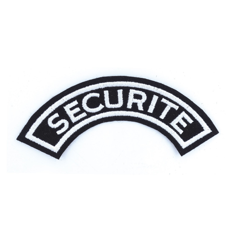 Broderie demi-lune « Sécurité » – écusson 12x2,5 cm pour uniforme Broderie demi-lune « Sécurité » – écusson 12x2,5 cm pour uniforme