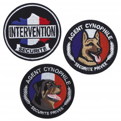 Écusson rond brodé « Sécurité » – patch velcro diamètre 9 cm