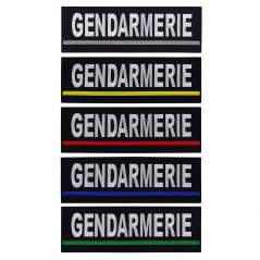 Bandeau Gendarmerie Brodé 30x10cm - Auto-agrippant - Code Couleur