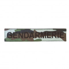 Bande “GENDARMERIE” basse visibilité — motif camouflage, attache velcro