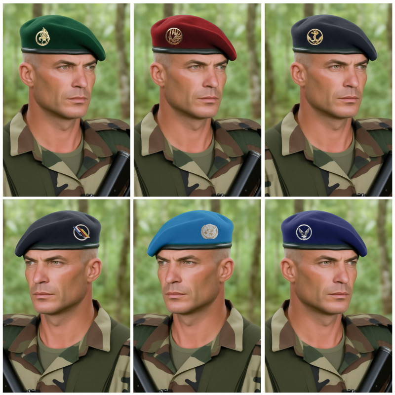 Beret militaire bord Béret militaire bord-cuir — laine vierge & maintien optimal