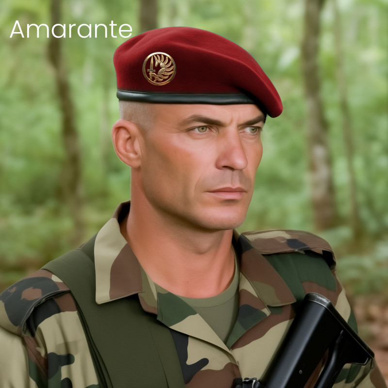Beret militaire bord Béret militaire bord-cuir — laine vierge & maintien optimal