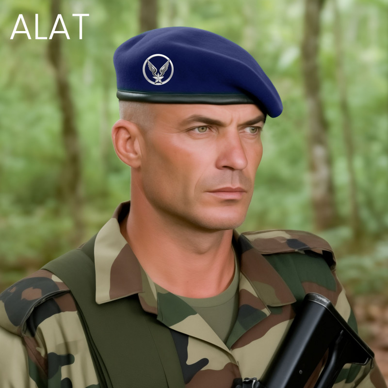Beret militaire bord Béret militaire bord-cuir — laine vierge & maintien optimal