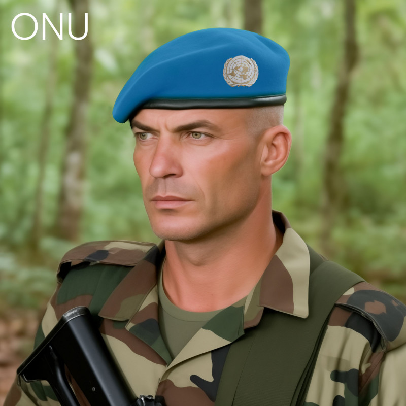 Beret militaire bord Béret militaire bord-cuir — laine vierge & maintien optimal