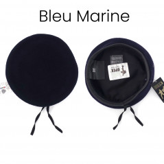 Béret militaire — bord cuir, laine vierge