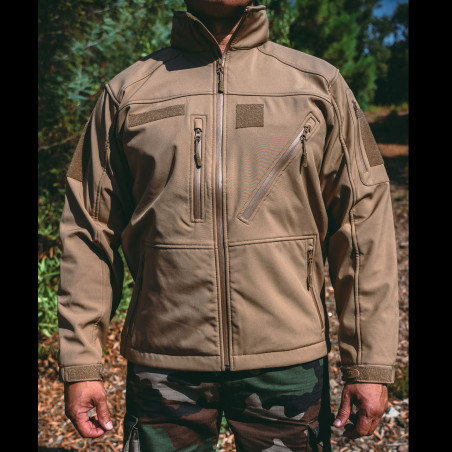 Blouson Softshell 3 Couches Dintex Coyote – Imperméable & Respirant