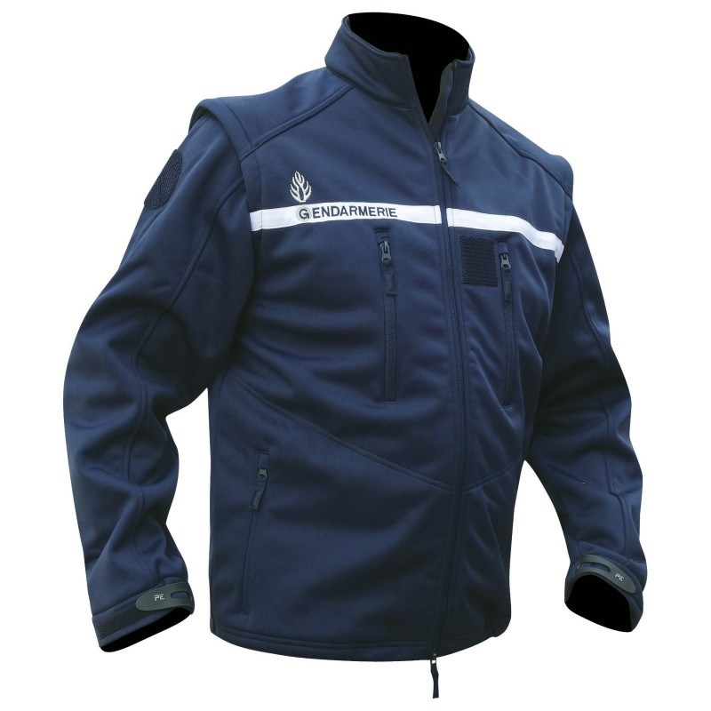 Blouson Softshell Gendarmerie 2 en 1 manches amovibles – PROS-FAS Blouson Softshell Gendarmerie 2 en 1 manches amovibles – PROS-FAS