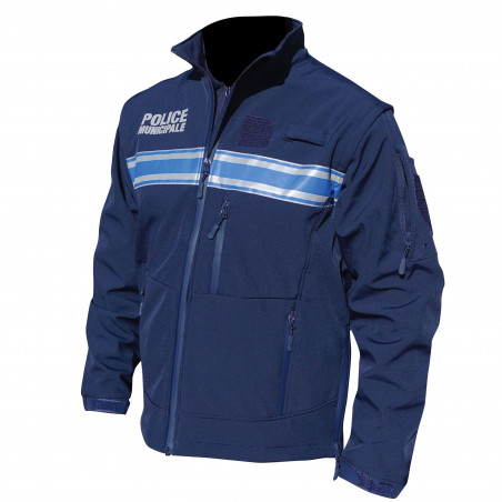 Blouson Softshell Police Municipale 2 en 1 Manches Amovibles – Vêtement intervention
