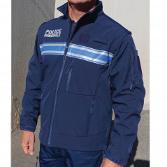 Blouson Softshell Police Municipale 2 en 1 Manches Amovibles
