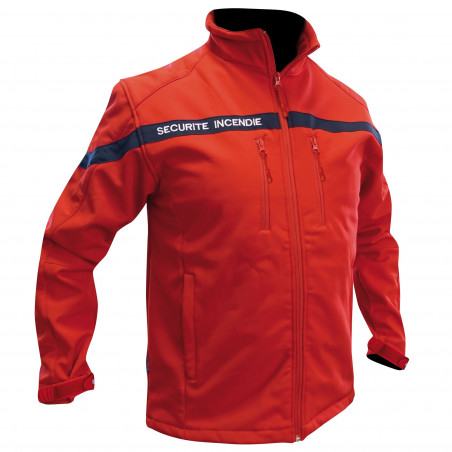 Blouson Sécurité Incendie Softshell 3 couches Dintex – Imperméable & respirant Rouge