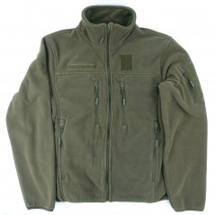 Blouson polaire vert armée fitté