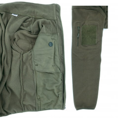 Blouson polaire vert armée fitté