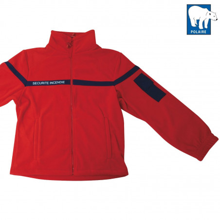 Blouson polaire rouge Sécurité Incendie