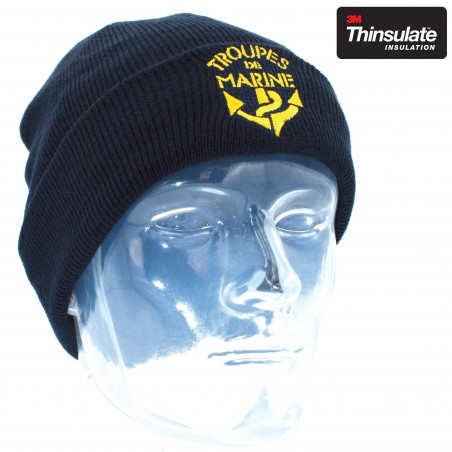 Bonnet brodé Troupes de Marine (TDM) — motif camouflage & doublure polaire