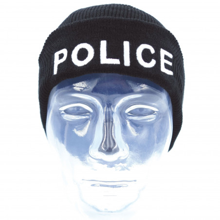 Bonnet Maille Thinsulate Brodé Police – noir