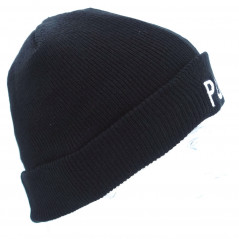 Bonnet Maille Thinsulate Brodé Police – noir
