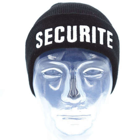Bonnet Noir Maille Thinsulate Brodé « Sécurité »