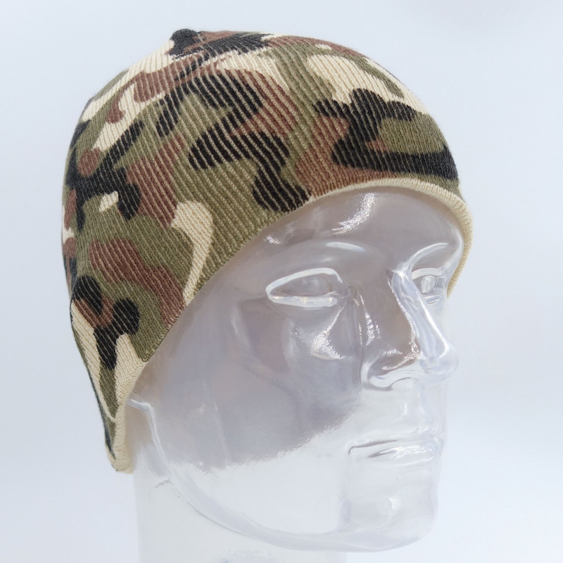 Bonnet camouflage — bonnet tricot doublé polaire, motif tactique