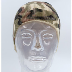 Bonnet motif camouflage — tissu tricot, protection thermique