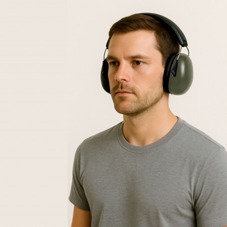 Casque Anti-Bruit Pliable Vert Armée – Protection Auditive Opérationnelle