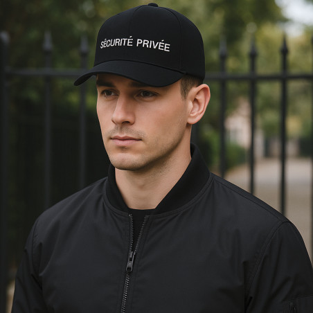 Casquette Sécurité Privée noire réfléchissante – Taille unique
