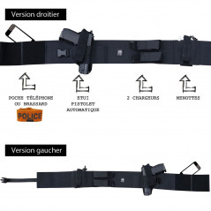 Ceinture port discret avec holster – Patrol Equipement Ceinture port discret avec holster – Patrol Equipement