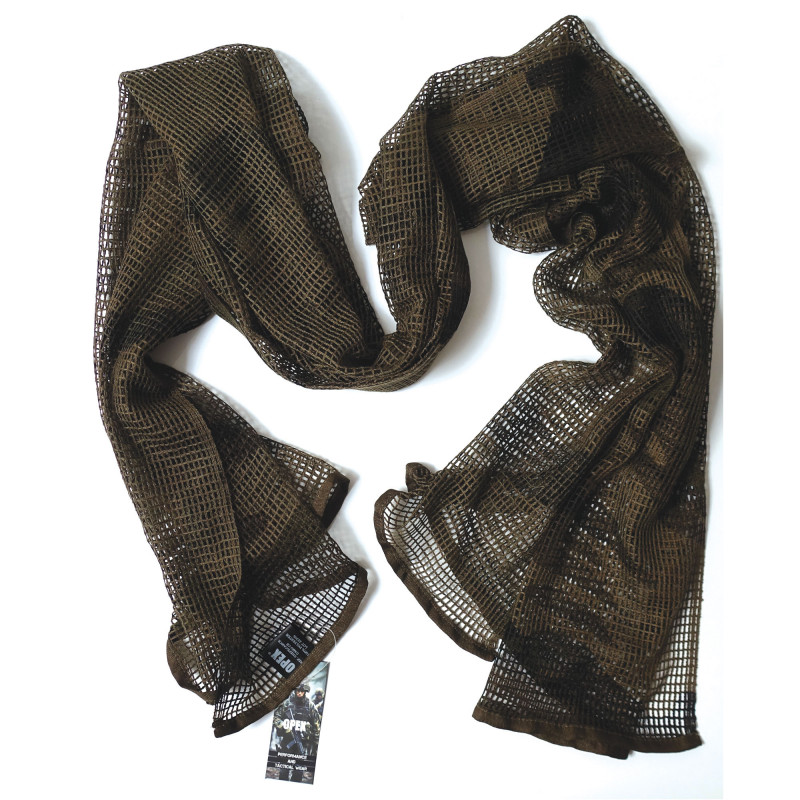Chèche filet camouflage CE — désillusion tactique & ventilation Chèche filet camouflage CE — désillusion tactique & ventilation
